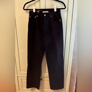 Levis ribcage straight jeans in Rosie Posie (black), size 26